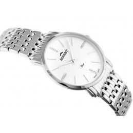 BISSET BSBE54 WOMEN'S WATCH - silver/white (zb554a)ZEGAREK DAMSKI BISSET BSBE54 - silver/white (zb554a)