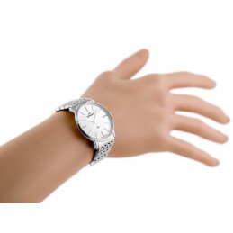 BISSET BSBE54 WOMEN'S WATCH - silver/white (zb554a)ZEGAREK DAMSKI BISSET BSBE54 - silver/white (zb554a)