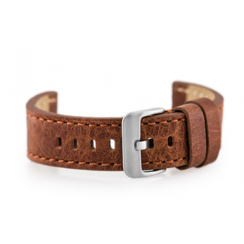 Watch leather strap W48 - PREMIUM - dark brown I - 22mm  Pasek skórzany do zegarka W48 - PREMIUM - ciemnobrązowy I - 22mm