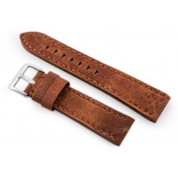 Watch leather strap W48 - PREMIUM - dark brown I - 22mmPasek skórzany do zegarka W48 - PREMIUM - ciemnobrązowy I - 22mm