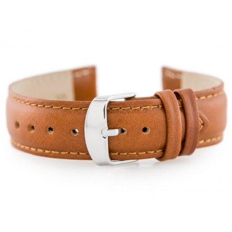 W83 leather watch strap - brown - 22mm