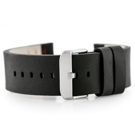 W39 black/red 22mm leather watch strap