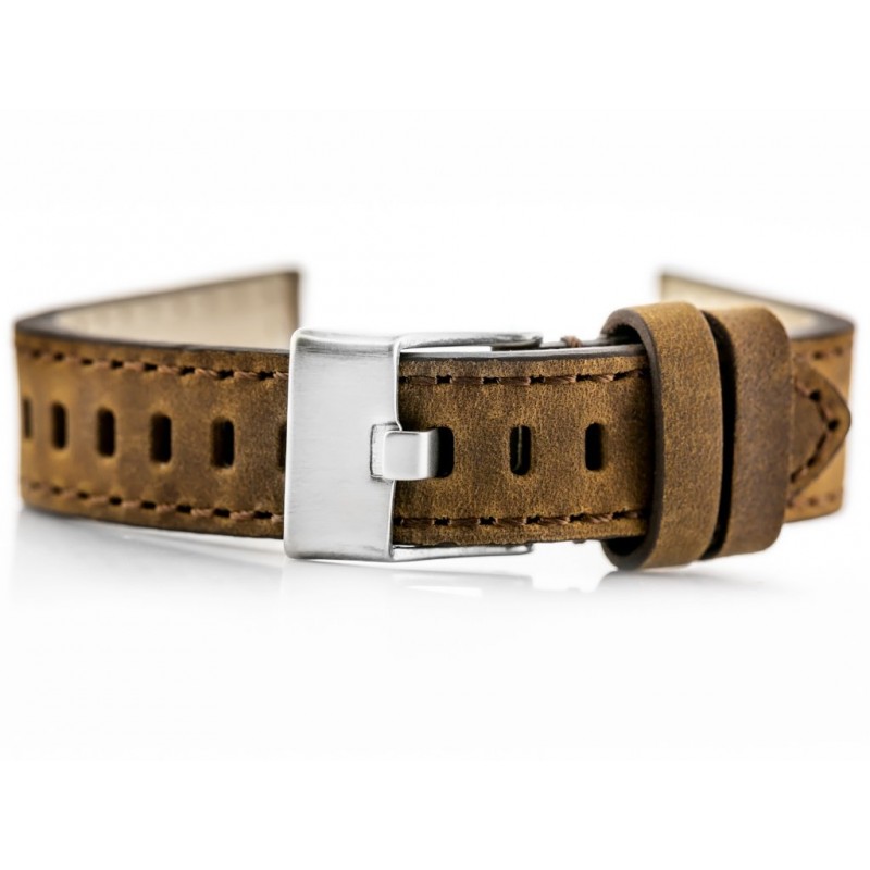 W25 leather watch strap - brown - 24mm  Pasek skórzany do zegarka W25 - brązowy - 24mm