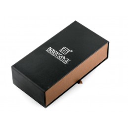 Prezentowe pudełko na zegarek - Naviforce - czarne - podłużnePrezentowe pudełko na zegarek - Naviforce - czarne - podłużne