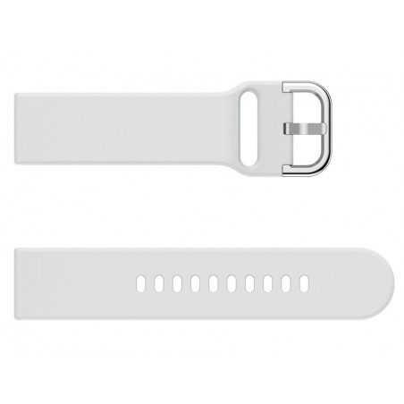 U01 smartwatch rubber strap - white/silver - 20mm