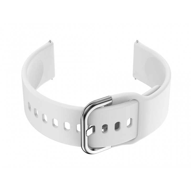 U01 smartwatch rubber strap - white/silver - 18mm  Pasek gumowy do smartwatch 18mm - biały/srebrny