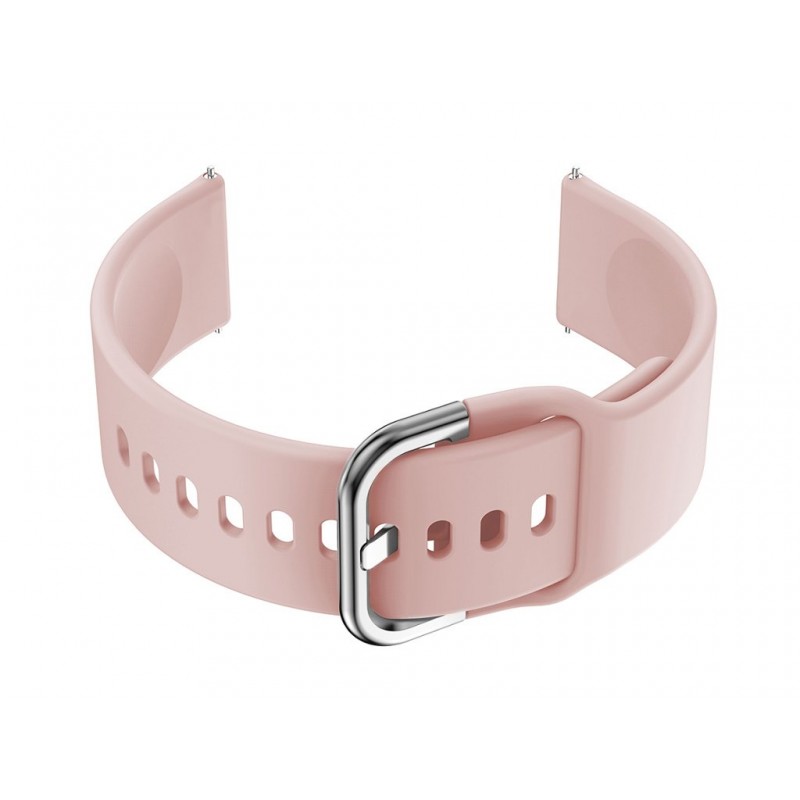 U01 smartwatch rubber strap - pink/silver - 20mm  Pasek gumowy do smartwatch 20mm - różowy/srebrny
