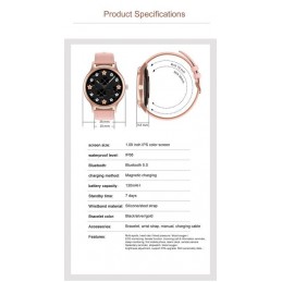 WOMEN'S SMARTWATCH PACIFIC 18-2 - BRANSOLET + BELT: Rosegold / White (sy015b)SMARTWATCH PACIFIC 18-2 + dodatkowy PASEK (zy697b)