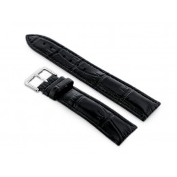 W102L black leather watch strap - 24mmPasek skórzany do zegarka W102L czarny - 24mm