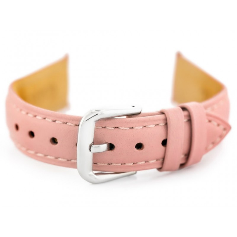 W94 leather watch strap - light pink - 16mm  Pasek skórzany do zegarka W94 - jasnoróżowy - 16mm