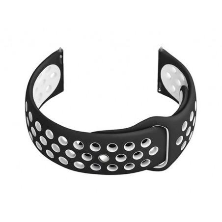 U11 smartwatch rubber strap - black/white - 22mm