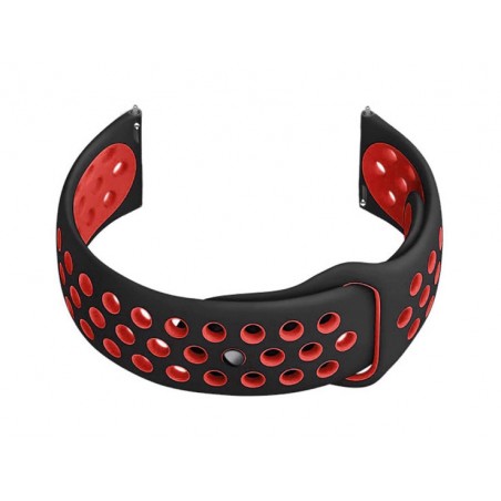 U11 smartwatch rubber strap - black/red - 22mm