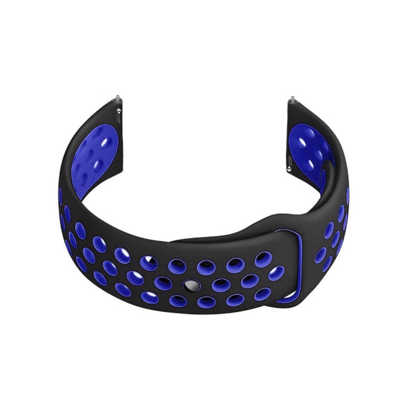 U11 smartwatch rubber strap - black/green - 22mm  Pasek gumowy do smartwatch U11 - czarny/granat - 22mm