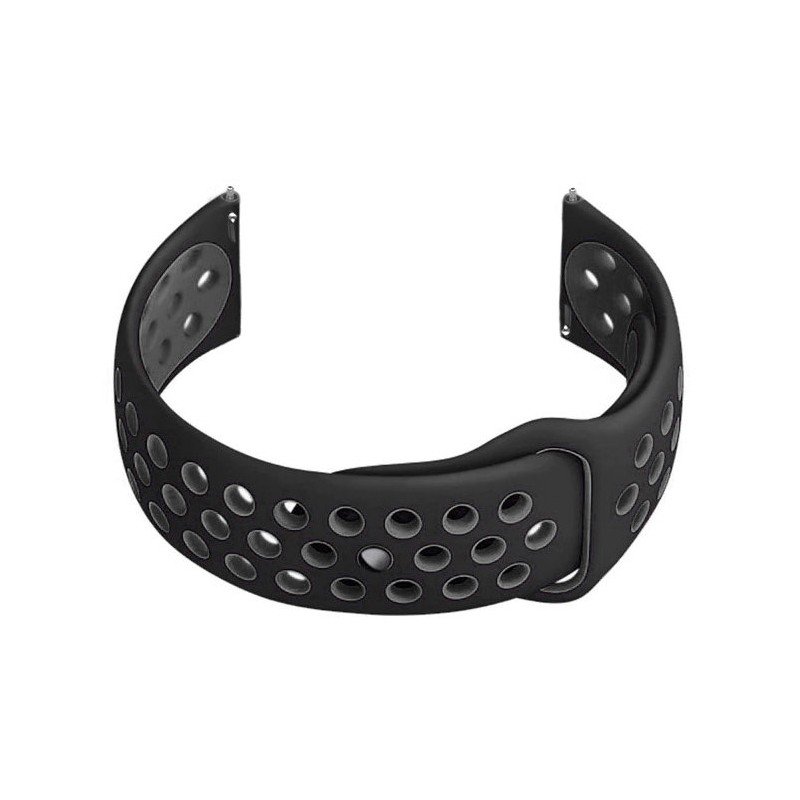 U11 smartwatch rubber strap - black/gray - 22mm  Pasek gumowy do smartwatch U11 - czarny/szary - 22mm