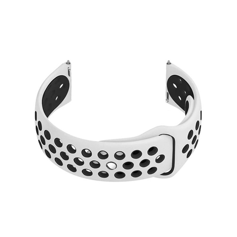 U11 smartwatch rubber strap - white/black - 20mm  Pasek gumowy do smartwatch U11 - biały/czarny - 20mm