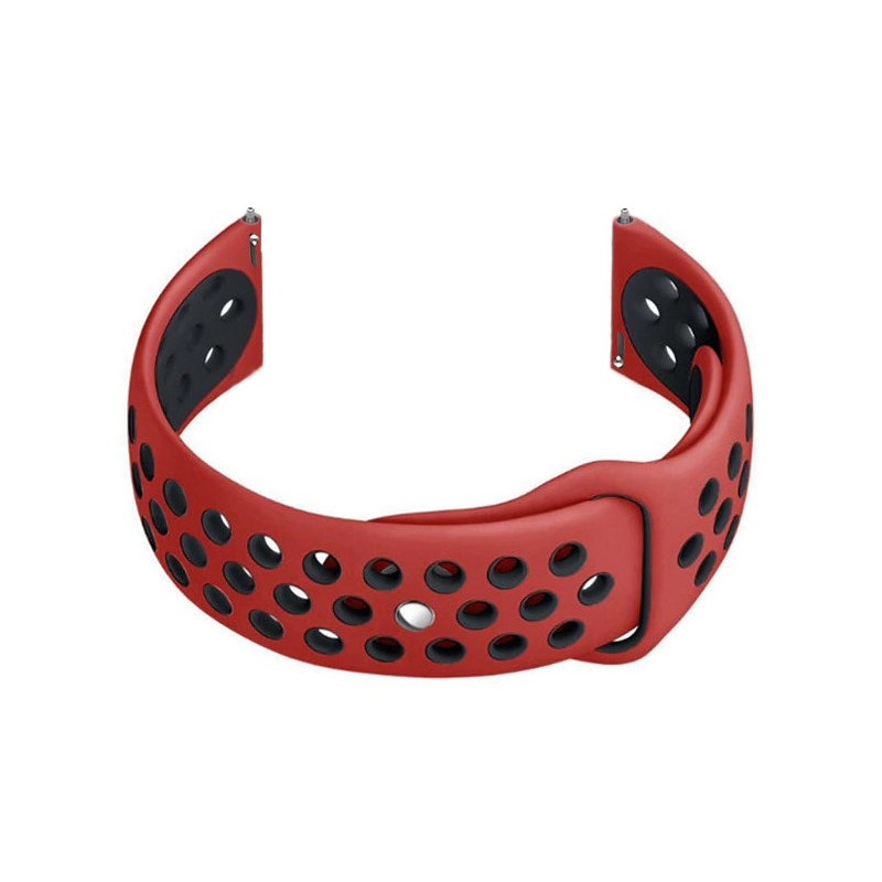 U11 smartwatch rubber strap - red/black - 22mm  Pasek gumowy do smartwatch U11 - czerwony/czarny - 22mm