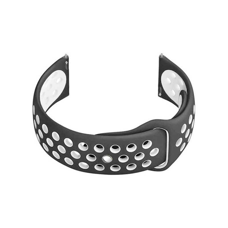 U11 smartwatch rubber strap - gray/white - 20mm  Pasek gumowy do smartwatch U11 - szary/biały - 20mm