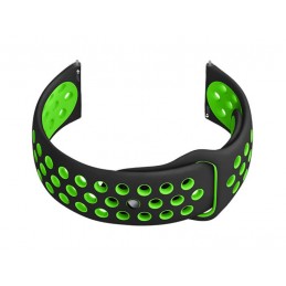 U11 smartwatch rubber strap - black/green - 22mmPasek gumowy do smartwatch U11 - czarny/zielony - 22mm