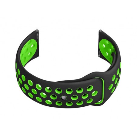 U11 smartwatch rubber strap - black/green - 22mm