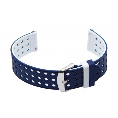 U12 watch rubber strap - navy blue/white - 22mm