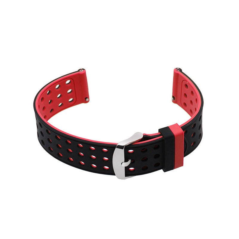 U12 watch rubber strap - black/red - 22mm  Pasek gumowy do zegarka U12 - czarny/czerwony - 22mm