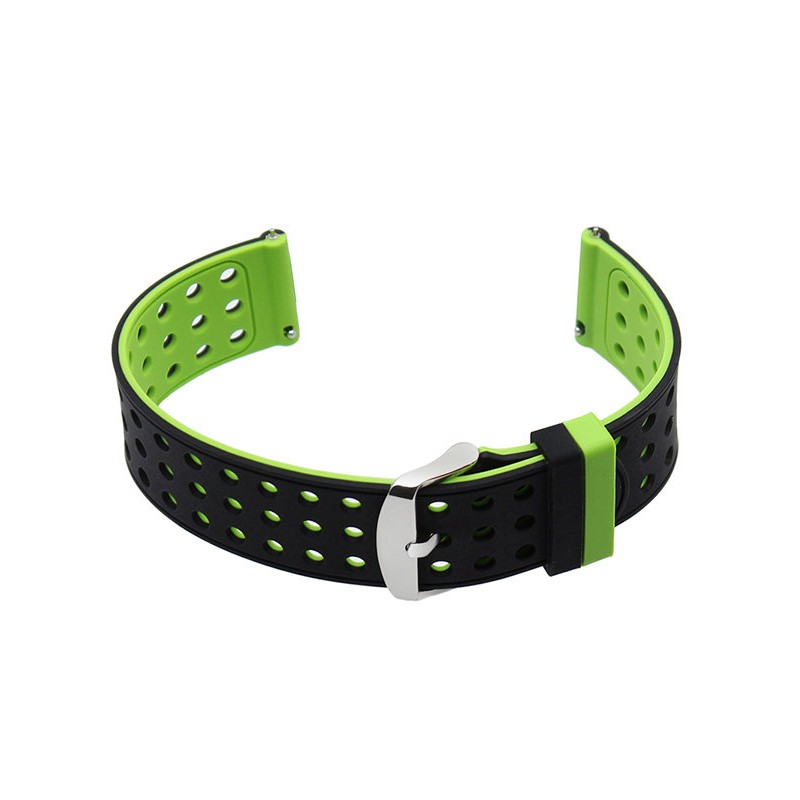 U12 watch rubber strap - black/green - 22mm  Pasek gumowy do zegarka U12 - czarny/zielony - 22mm