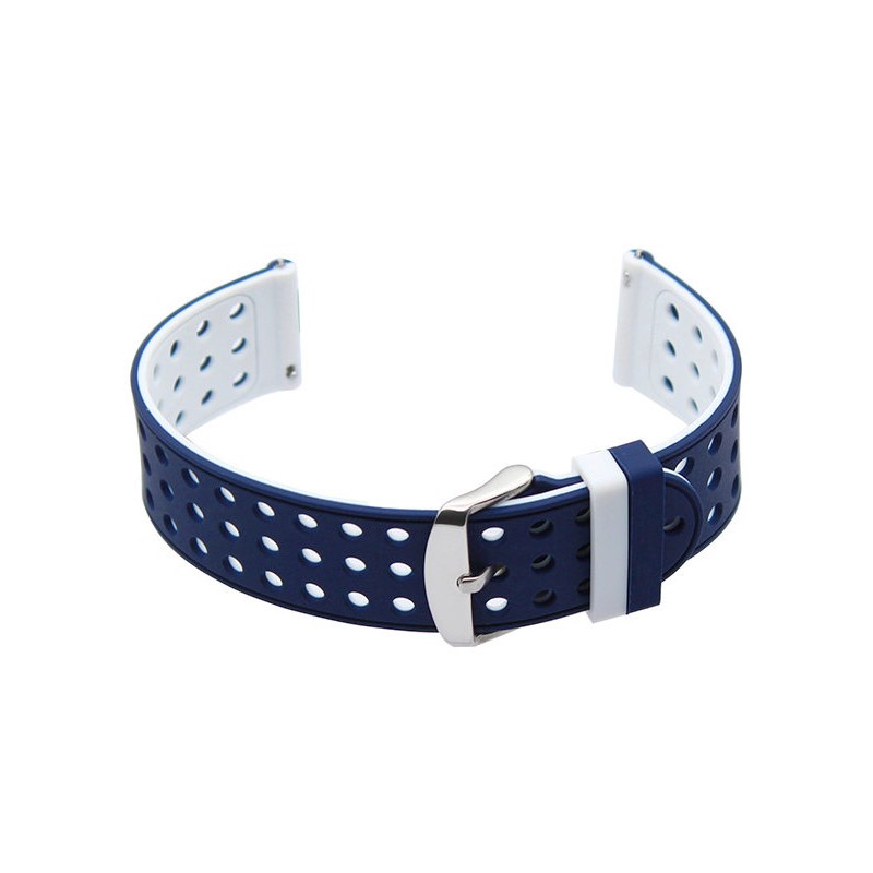 U12 watch rubber strap - navy blue/white - 20mm  Pasek gumowy do zegarka U12 - granat/biały - 20mm