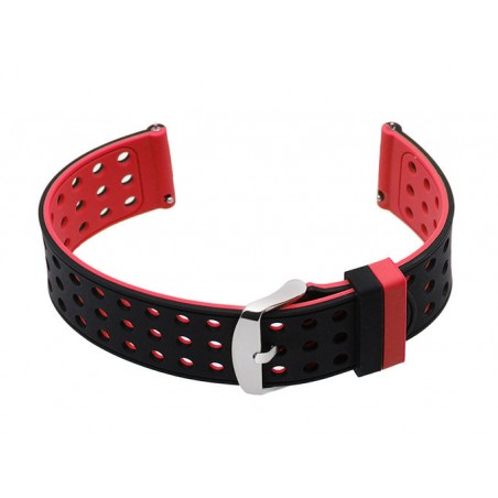 U12 watch rubber strap - black/red - 20mm