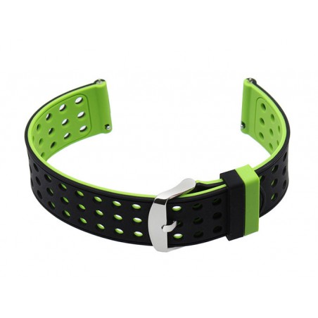 U12 watch rubber strap - black/green - 20mm