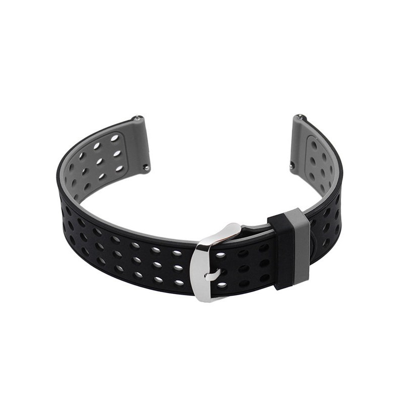 U12 watch rubber strap - black/gray - 20mm  Pasek gumowy do zegarka U12 - czarny/szary - 20mm