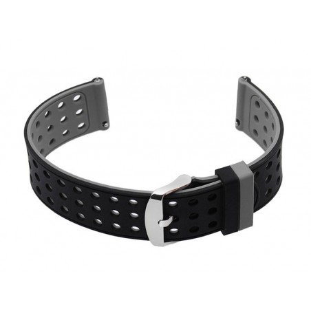 U12 watch rubber strap - black/gray - 20mm