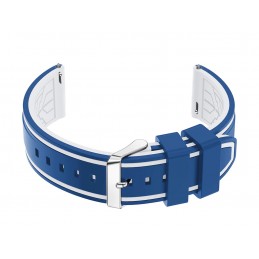 U14 rubber watch strap - blue/white - 24mmPasek gumowy do zegarka U14 - niebieski/biały - 24mm