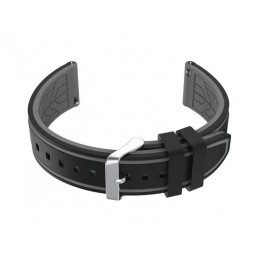 U14 rubber watch strap - black/gray - 20mmPasek gumowy do zegarka U14 - czarny/szary - 20mm