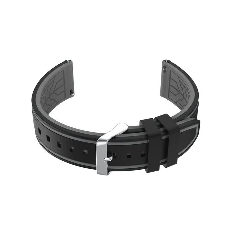 U14 rubber watch strap - black/gray - 20mm  Pasek gumowy do zegarka U14 - czarny/szary - 20mm