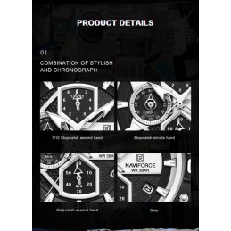NAVIFORCE MEN'S WATCH NF8018T - CHRONOGRAPH (zn123a) + BOXZEGAREK MĘSKI NAVIFORCE NF8018T - CHRONOGRAF (zn123a) + BOX