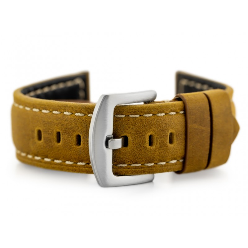 W29 leather watch strap - light brown 24mm  Pasek skórzany do zegarka W29 - jasny brąz 24mm