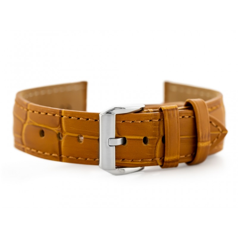W06 leather watch strap - light brown - 22mm  Pasek skórzany do zegarka W06 - jasny brąz - 22mm