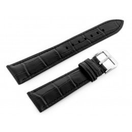 W06 leather watch strap - black - 24mmPasek skórzany do zegarka W06 - czarny - 24mm