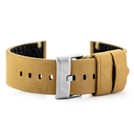 W93 leather watch strap - beige - 22mm