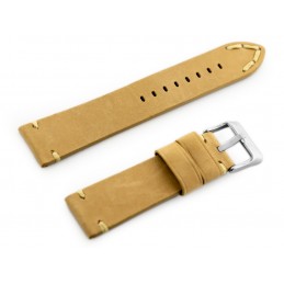 W93 leather watch strap - beige - 22mmPasek skórzany do zegarka W93 - beżowy - 22mm