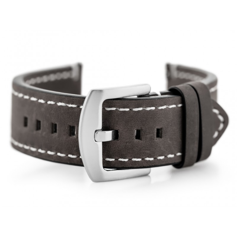 W72 leather watch strap - gray - 20mm  Pasek skórzany do zegarka W72 - szary - 20mm