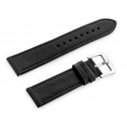 W81 leather watch strap - black/black 20mmPasek skórzany do zegarka W81 - czarny/czarna 20mm
