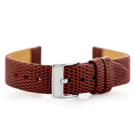 W107 leather watch strap - red/sr. 16mm