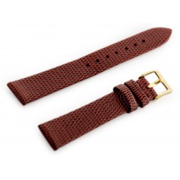 W107 leather watch strap - red/gold. 12mmPasek skórzany do zegarka W107 - czerwony/zł. 12mm
