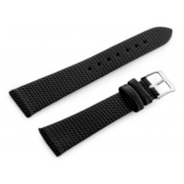 W107 leather watch strap - black/sr. 12mmPasek skórzany do zegarka W107 - czarny/sr. 12mm