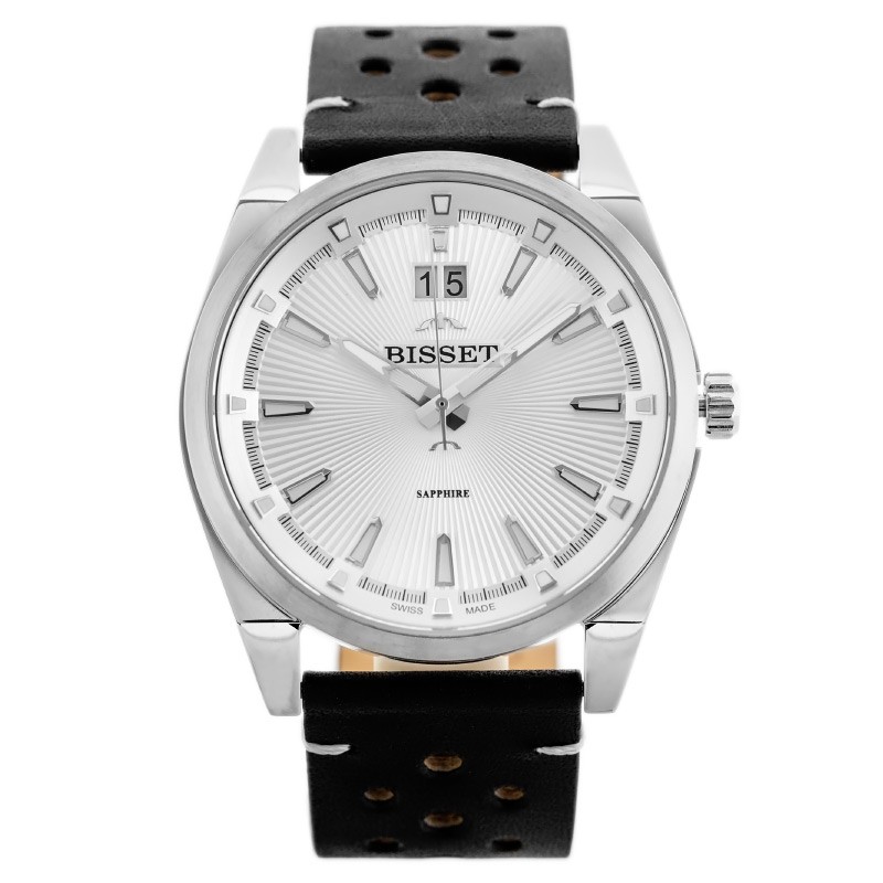 MEN'S WATCH BISSET BSCF40 (zb095a) - SAFETY GLASS  ZEGAREK MĘSKI BISSET BSCF40 (zb095a) - SZAFIROWE SZKŁO
