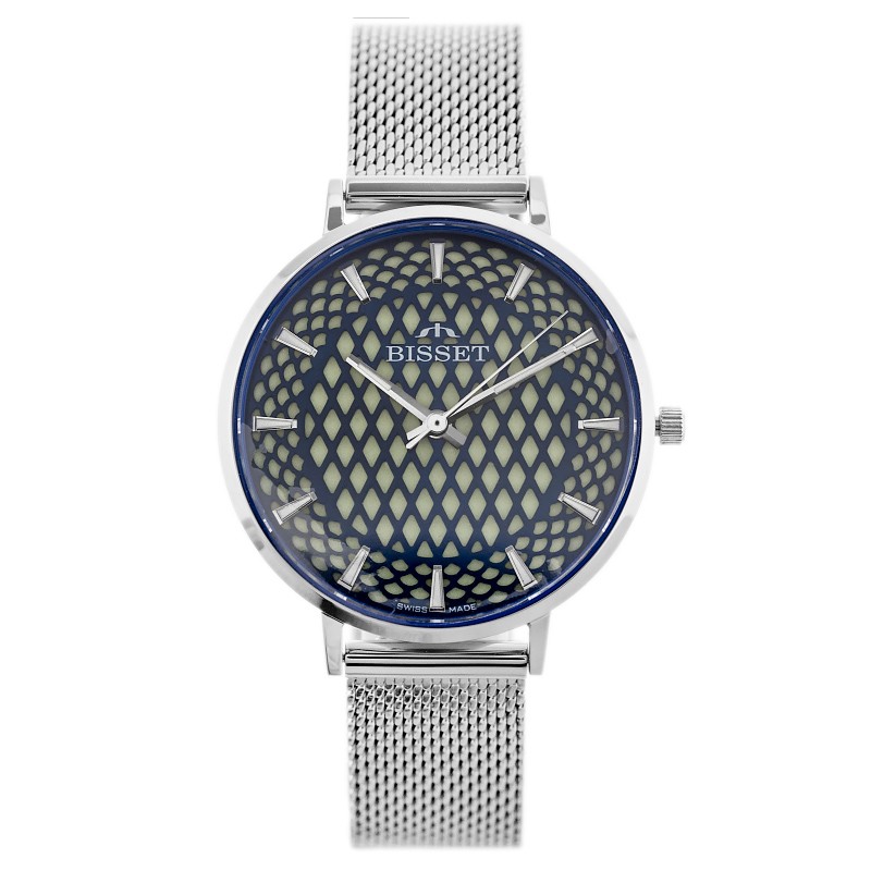 WOMEN'S WATCH BISSET BSBF32 (zb581c) - SAFETY GLASS  ZEGAREK DAMSKI BISSET BSBF32 (zb581c) - SZAFIROWE SZKŁO