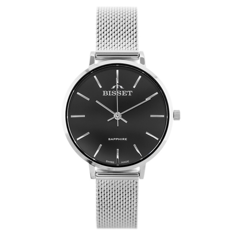 WOMEN'S WATCH BISSET BSBF30 (zb578t) - SAFETY GLASS  ZEGAREK DAMSKI BISSET BSBF30 (zb578t) - SZAFIROWE SZKŁO