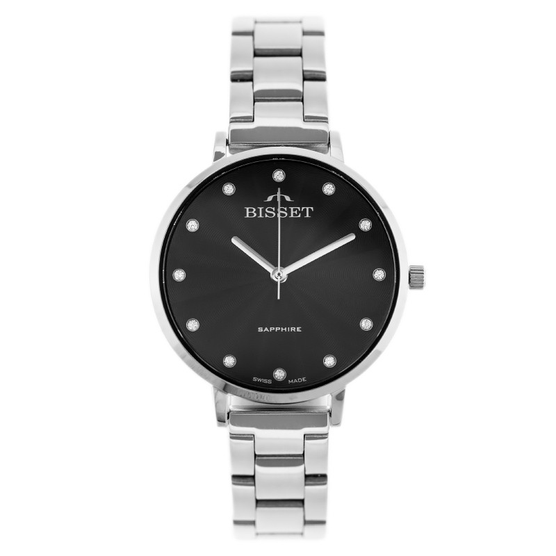 WOMEN'S WATCH BISSET BSBF30 (zb580a) - SAFETY GLASS  ZEGAREK DAMSKI BISSET BSBF30 (zb578n) - SZAFIROWE SZKŁO