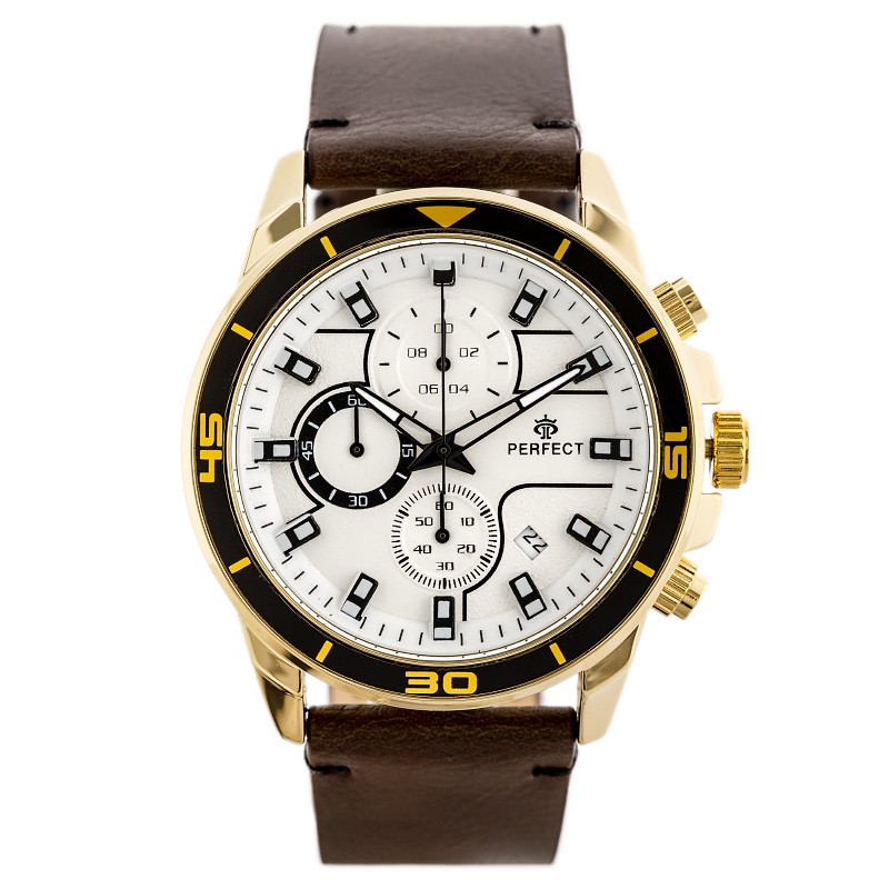 MEN'S WATCH PERFECT CH02L - CHRONOGRAPH (zp351b) + BOX  ZEGAREK MĘSKI PERFECT CH02L - CHRONOGRAF (zp351b)